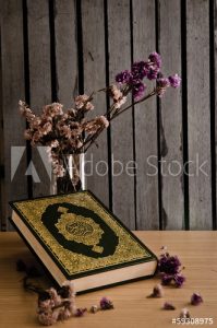 qur'an, bunga, tangkai, meja, background